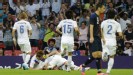 Park Chu-Young is mobbed by his team-mates after opening the scoring
