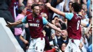Kevin Nolan celebrates with Andy Carroll after putting West Ham into the lead against Reading