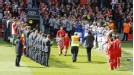 Royal send-off: Jamie Carragher receives a guard of honour before the game against Reading