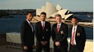 Lads on tour: Manchester United quartet Rio Ferdinand, Michael Carrick, David Moyes and Ryan Giggs pose in Sydney, Australia.