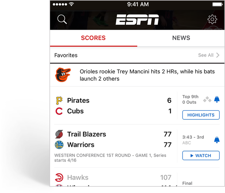 ESPN App Download on iOS App Store & Google Play