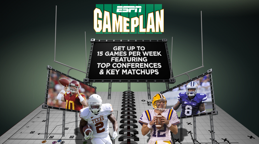 ESPN GamePlan.  Watch Up to 15 Games Per Week Featuring Top Conferences and Key Matchups.