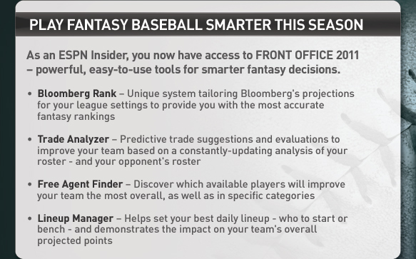 Fantasy Baseball Tools