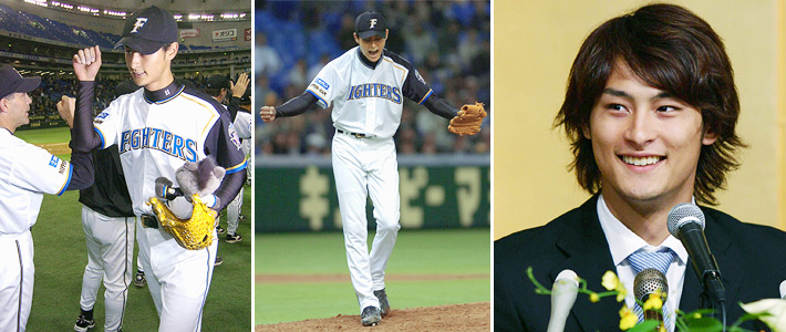 Daisuke Matsuzaka throws in intrasquad game