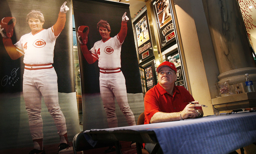 Joe Morgan and Pete Rose in Clubhouse Signed