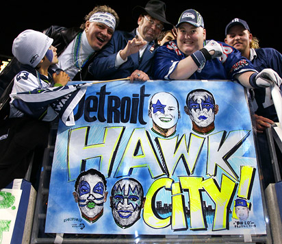 Seahawks fan has ridiculous logo hat (Photos)