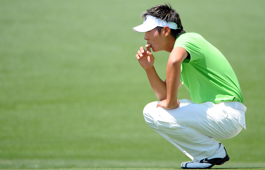 Danny Lee during first round at the Masters