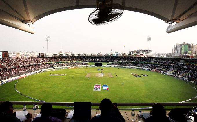 Stadium press box view