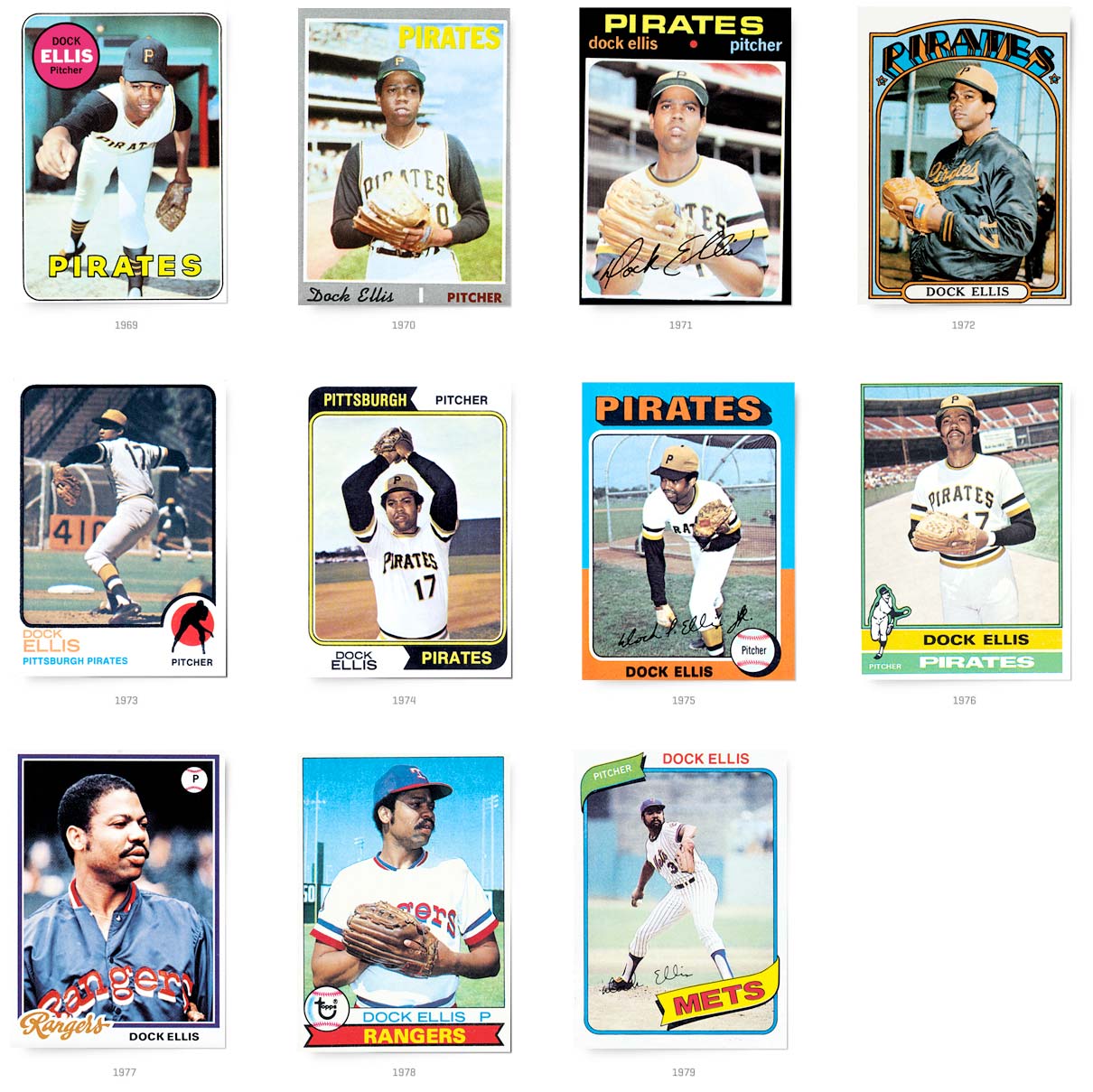 DOCK ELLIS - PITCHED A NO-HITTER WHILE TRIPPING ON LSD - ONLY 200 EXIST