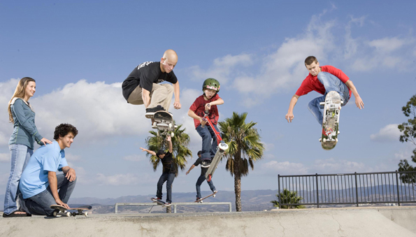  Sheckler buddies Taylor and Casey, brothers Shane and Kane, and Ryan).