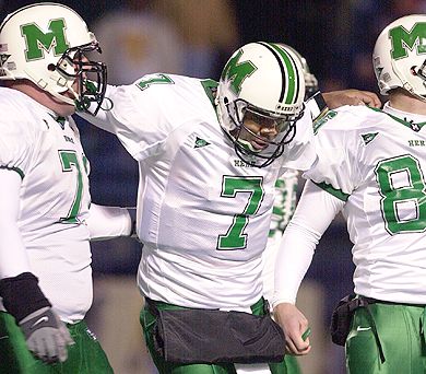 Byron Leftwich tried to carry Marshall to a comeback victory over Akron 