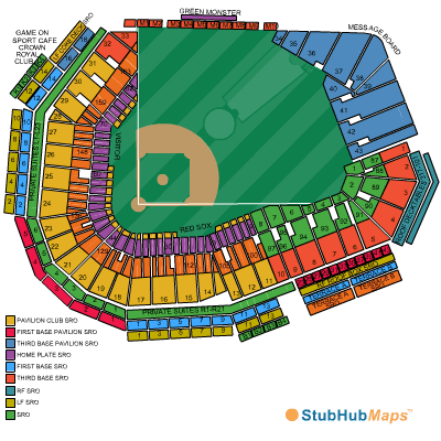 Fenway Park Bleacher Seating Chart