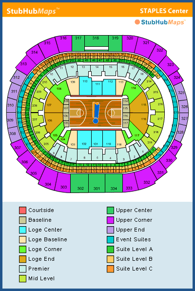 Staples Center Seating Chart Pictures Directions And History Los Angeles Lakers Espn 