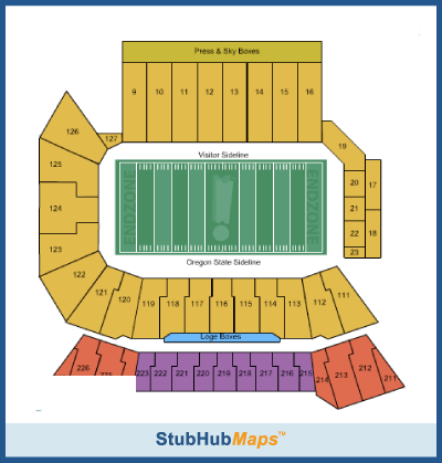 Reser Stadium Interactive Seating Chart