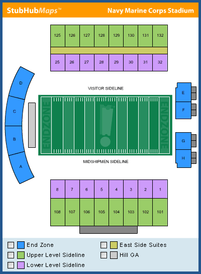 Navy Marine Corps Memorial Stadium Seating Chart