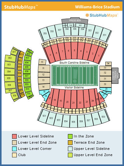 South Carolina Gamecock Football Stadium Seating Chart