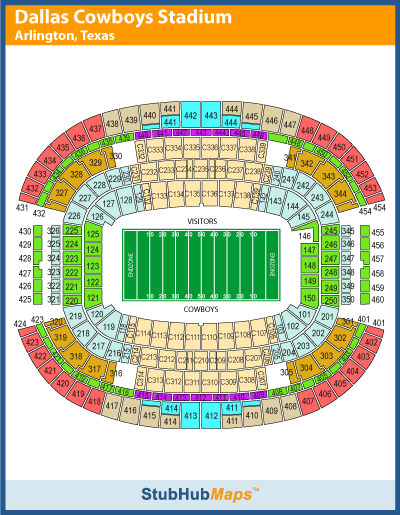 Dallas Cowboys Football Stadium Seating Chart