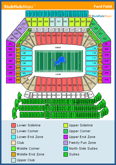 Ford Field Seating Chart Pictures Directions And History Detroit