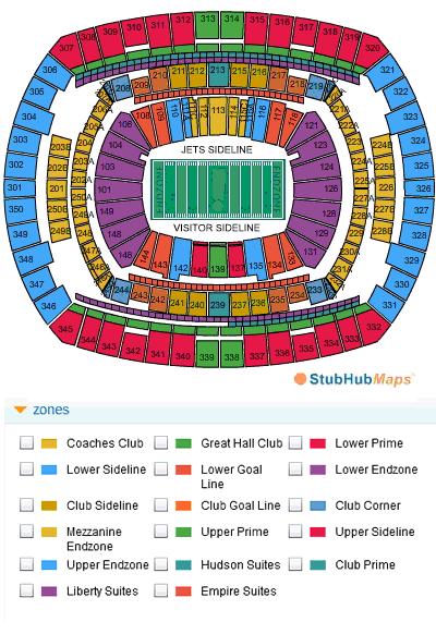 New York Jets Stadium Seating Chart
