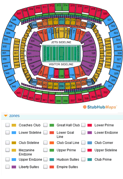 Meadowlands Football Seating Chart