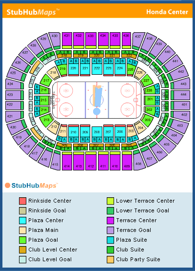 Anaheim ducks honda center seating chart #2