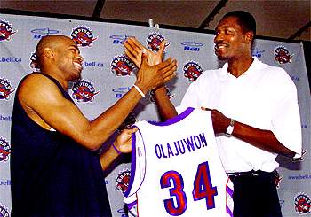 Vince Carter and Hakeem Olajuwon