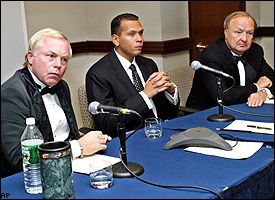 Buck Showalter, Alex Rodriguez and Tom Hicks