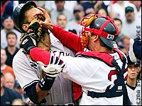 Alex Rodriguez and Jason Varitek