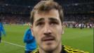 El arquero Iker Casillas lament� la eliminaci�n del Real Madrid por penales a manos del Bayern Munich y felicit� a su rival, que avanz� a la final de la UEFA Champions League.