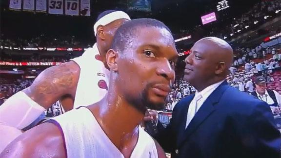 Video - Chris Bosh Interrupts LeBron James Interview