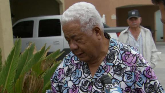 Video - Junior Seau's Father Arrives At Home