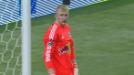 Ryan Meara frena un disparo de goleada del Montreal Impact.