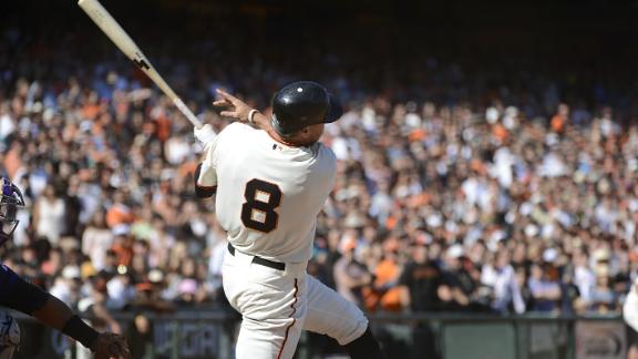 Pence's 3-run HR in 8th helps Giants by Rockies