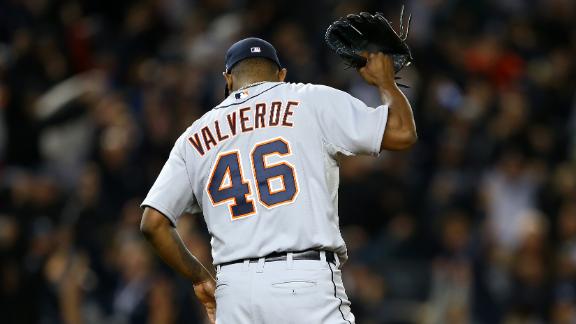 Tigers won't use Valverde as closer on Sunday