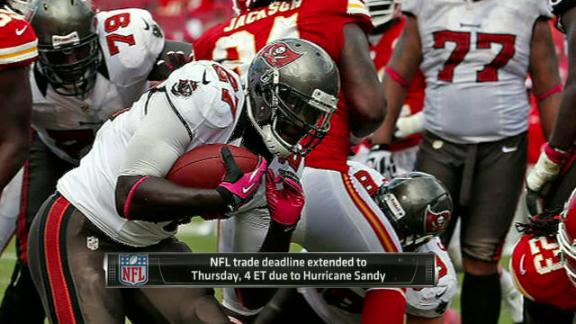 NFL moves trade deadline back to Thursday