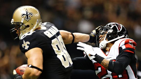 Falcons upended by Saints in 1st loss of season