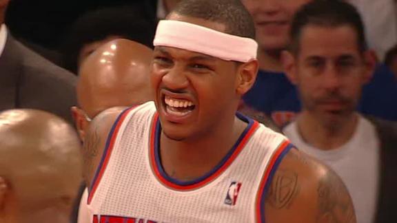 Melo, Knicks start fast before holding off Lakers
