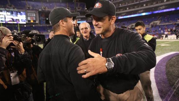 Harbaughs only texting before Super Bowl
