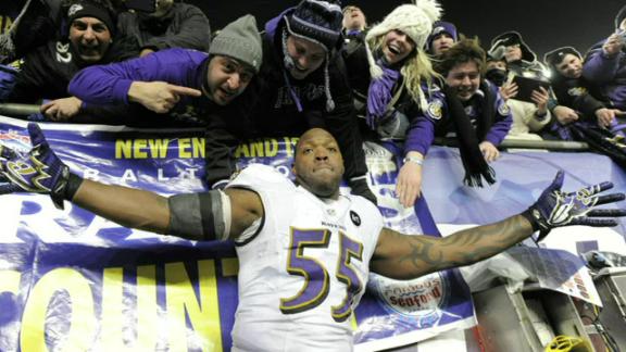 Ravens' Terrell Suggs is one sore winner
