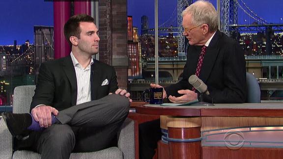 Joe Flacco ends busy day on Letterman