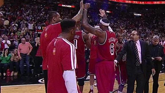 Scorching LeBron sets NBA record in Heat win