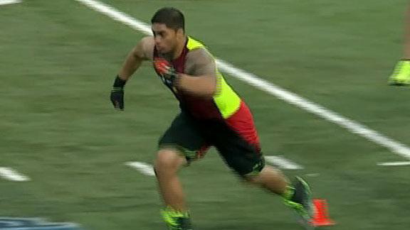 2013 NFL combine -- Slow 40 by Manti Te'o has a real impact