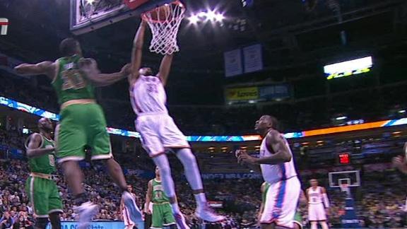 Durant, Thunder topple Celtics for 5th straight