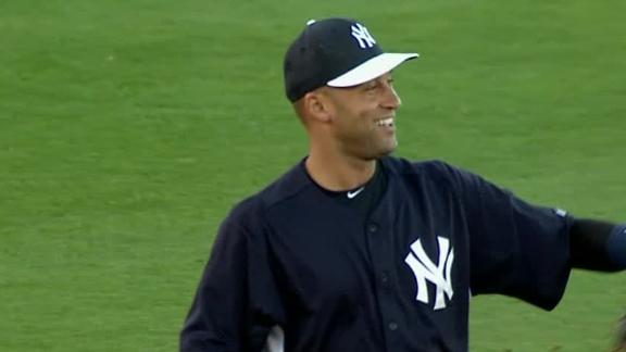 Jeter plays SS for first time since injuring ankle