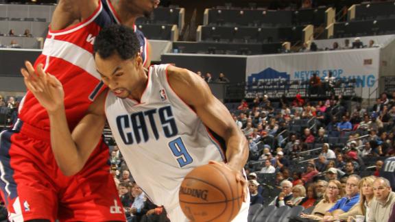 Bobcats' late push ends Wizards' win streak
