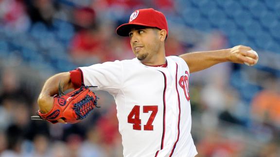 Gonzalez, Soriano combine on 1-hitter for Nats