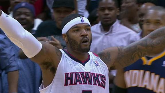 Hawks douse Pacers' rally to even series