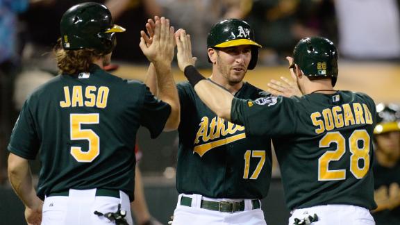 Cespedes, A's send Angels to worst start