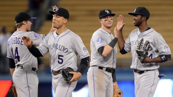 Rockies' bats fuel win vs. Dodgers, Beckett