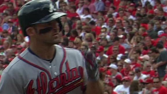 Braves' three homers enough to defeat Reds
